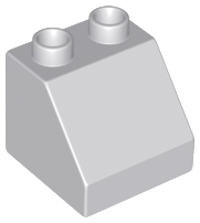 Lego Duplo kostka zkosená 2x2 sv. šedá